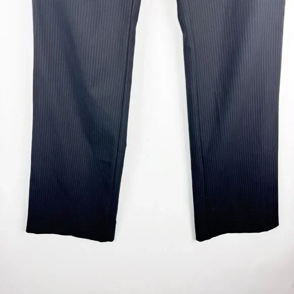 New York & Company Stretch Black Pinstripe Dress Pant Size 2 Tall - Picture 5 of 16